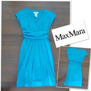 MaxMara Dress Turquoise Made in Italy Cotton Size 6